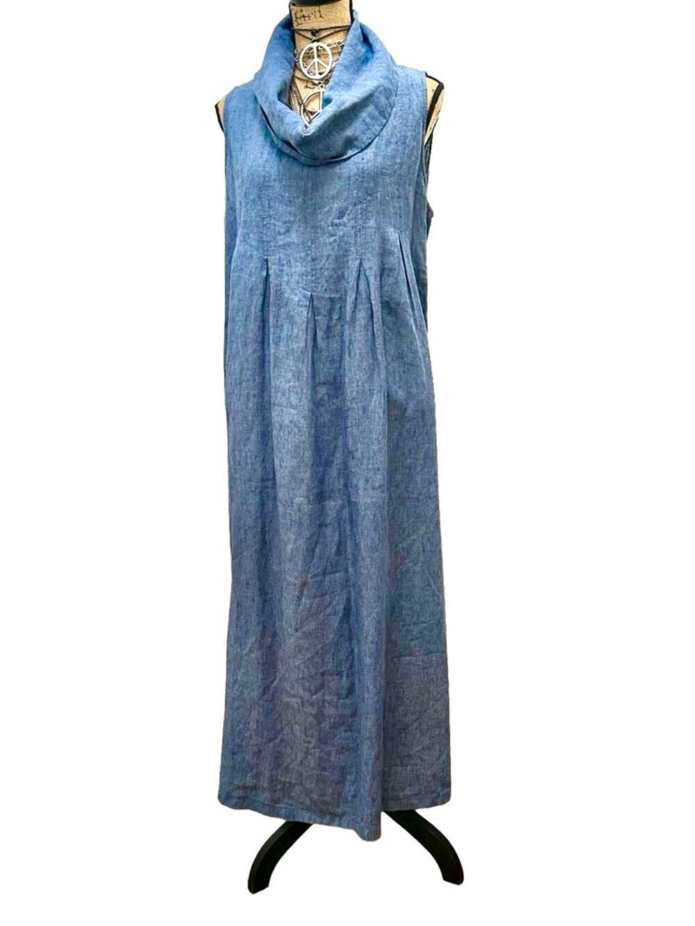 VIVID  100% Linen  Sleeveless  Cowl Neck - SIZE XL